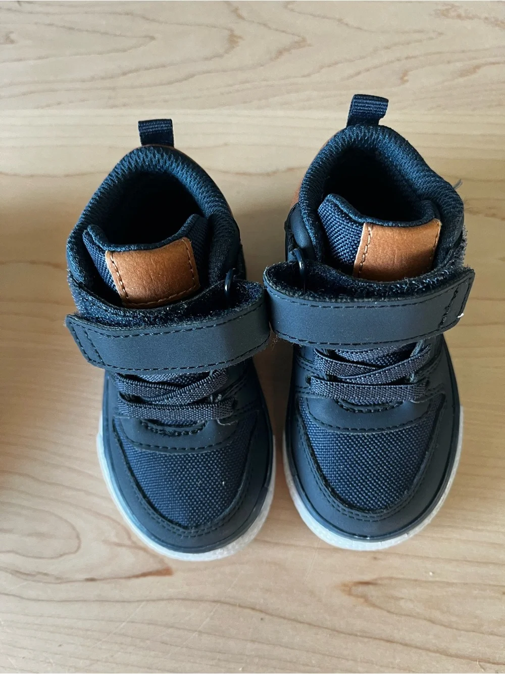 The Children's Place Navy and Brown Toddler High-Top Sneakers